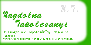 magdolna tapolcsanyi business card